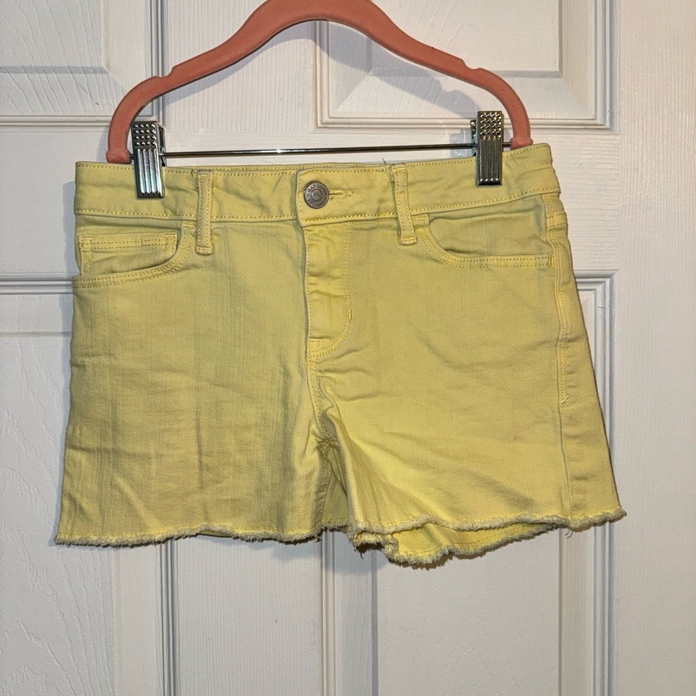 GAP Yellow Denim Cutoff Shorts with Frayed Hem